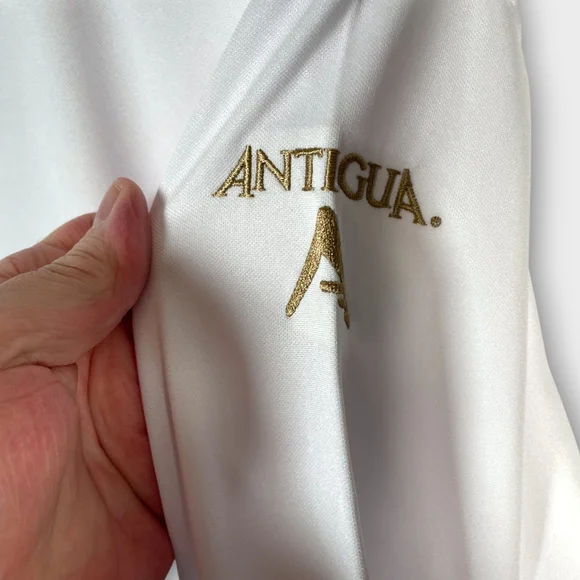 Antigua UPF 50+ Desert Dry XtraLite Polo Men's MEDIUM White Golf Performance NEW - Picture 6 of 12